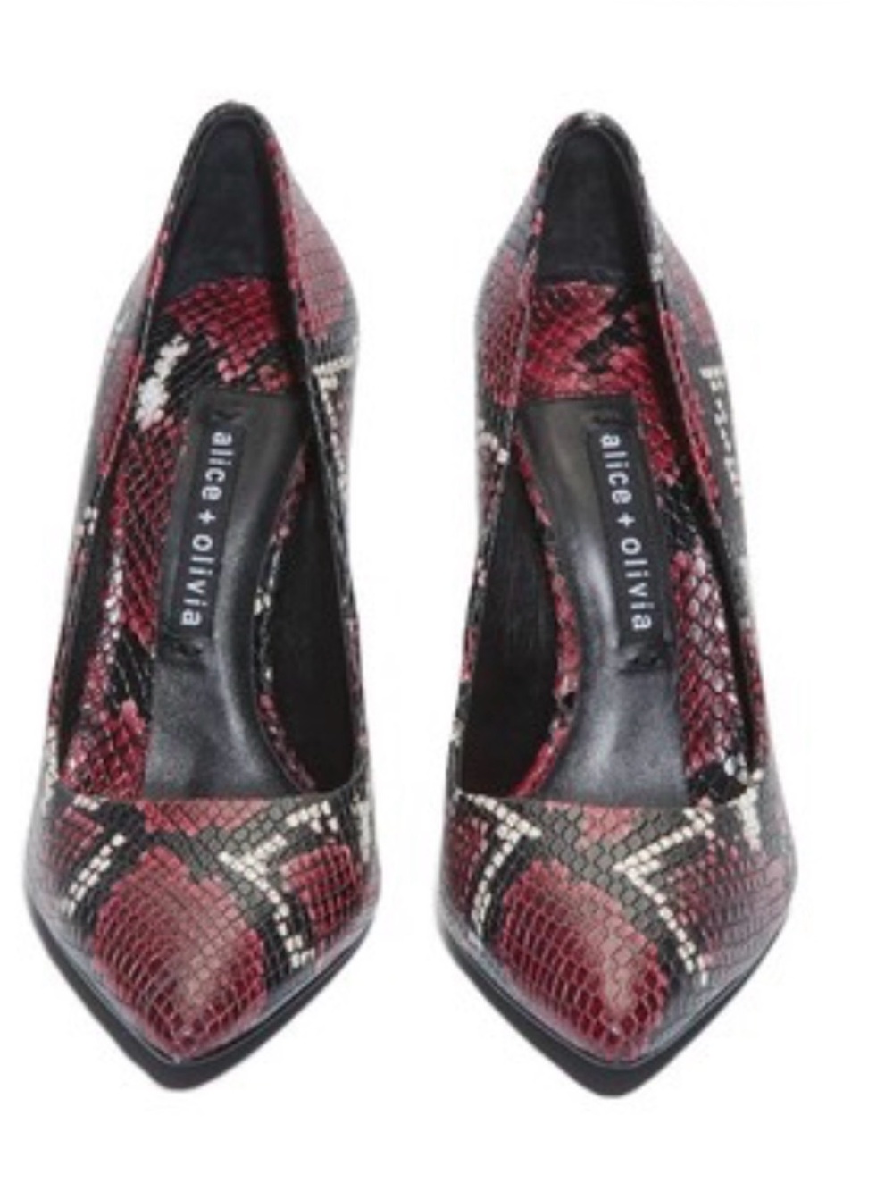 Alice + Olivia Creda Snake Heel Pumps Shoes (sz 5)